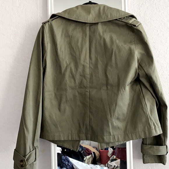 Shine star double breasted cropped olive jacket medium. New with tags! - Picture 2 of 7